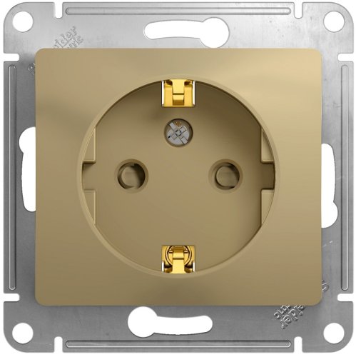 Розетка с заземлением без рамки Systeme Electric Glossa 1-м. шторки титан фото Розетка с заземлением без рамки Systeme Electric Glossa 1-м. шторки титан картинка